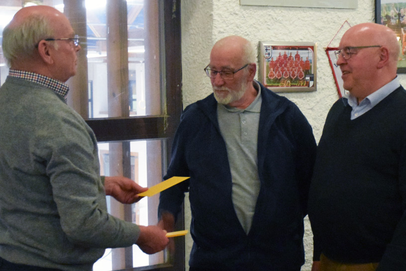 Josef Konrads verabschiedet Peter Kernig und Rainer Hilbers (v.l.n.r.)