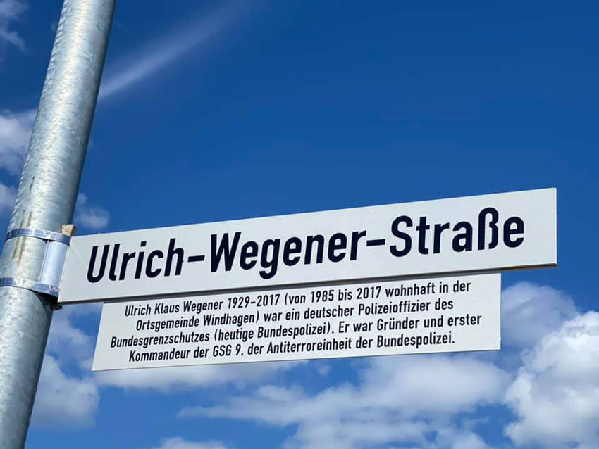 Straßenschild Ulrich-Wegener-Straße